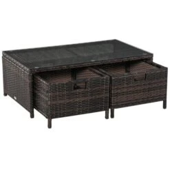 OUTSUNNY Rattan Sofa Storage Set Brown 4 Seater -GardenChic Elegant Shop 1653636328 61675400 slgd33uesfidpmxr