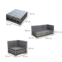 OUTSUNNY Wortley Rattan Furniture Corner Set Grey 5 Seater 12 OUTSUNNY Wortley Rattan Furniture Corner Set Grey 5 Seater -GardenChic Elegant Shop 1653636724 68445500 exhjkyurhzul4xge