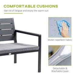 OUTSUNNY Garden Sofa Set Steel Black 4 Seater -GardenChic Elegant Shop 1653637443 31795100 yb8jaie1dqsxnhdt