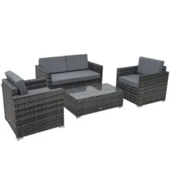 OUTSUNNY Camilla Rattan Sofa Set Grey 4 Seater -GardenChic Elegant Shop 1653638164 40451000 2lhu6e8z3owfgyii