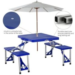 OUTSUNNY Portable Picnic Table Aluminium Blue 4 Seater 17 OUTSUNNY Portable Picnic Table Aluminium Blue 4 Seater -GardenChic Elegant Shop 1653638273 62680300 az4pgzfzxcd5dzgq