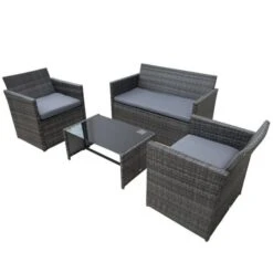 OUTSUNNY Chatsworth Rattan Garden Furniture Set Grey 4 Seater 12 OUTSUNNY Chatsworth Rattan Garden Furniture Set Grey 4 Seater -GardenChic Elegant Shop 1653639136 38734900 sgvyfl6pjy4ntvmw