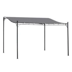 OUTSUNNY Garden Canopy Metal Grey 4m
