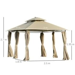 OUTSUNNY Garden Gazebo Steel Cream 4m -GardenChic Elegant Shop 1653640079 21443300 qmodnqsr4szqkclp