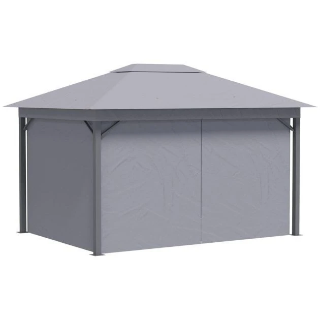 OUTSUNNY Garden Gazebo With Sidewall Netting Aluminum Grey 4m 10 OUTSUNNY Garden Gazebo With Sidewall Netting Aluminum Grey 4m - Image 8