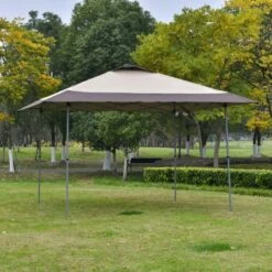 OUTSUNNY Pop Up Gazebo Brown 4m