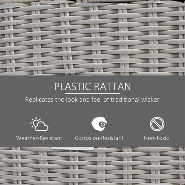 OUTSUNNY Budapest Rattan Lounge Set Beige 2 Seater 7 OUTSUNNY Budapest Rattan Lounge Set Beige 2 Seater - Image 5