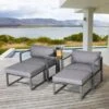 OUTSUNNY Moscow Aluminium Lounge Set 5 Piece Grey