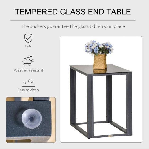 OUTSUNNY Moscow Aluminium Lounge Set 5 Piece Grey 7 OUTSUNNY Moscow Aluminium Lounge Set 5 Piece Grey - Image 5