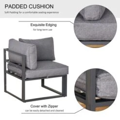 OUTSUNNY Moscow Aluminium Lounge Set 5 Piece Grey 16 OUTSUNNY Moscow Aluminium Lounge Set 5 Piece Grey -GardenChic Elegant Shop 1653910273 94450800 71mqbz26od3oi5kr