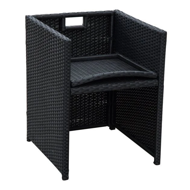 OUTSUNNY Cadiz Rattan Dining Set Black 4 Seater 11 OUTSUNNY Cadiz Rattan Dining Set Black 4 Seater - Image 9