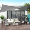 OUTSUNNY Shade Sail Rectangle Polyester Charcoal Grey 5m