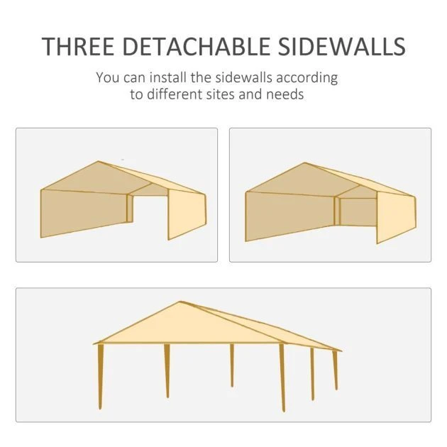 OUTSUNNY Marsailles Garden Gazebo Party Tent Grey 6 X 3m 8 OUTSUNNY Marsailles Garden Gazebo Party Tent Grey 6 X 3m - Image 6