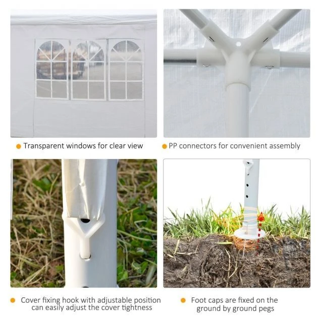 OUTSUNNY Garden Gazebo With Removable Walls White 6m 8 OUTSUNNY Garden Gazebo With Removable Walls White 6m - Image 6