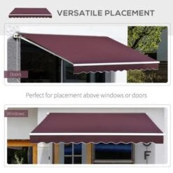 OUTSUNNY Retractable Manual Awning Wine Red 4m -GardenChic Elegant Shop 1653921941 85070300 qosnublbnlazad4v