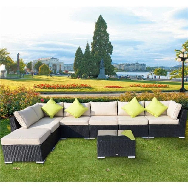 OUTSUNNY Nantes Rattan Sofa Set Black 7 Seater 3 OUTSUNNY Nantes Rattan Sofa Set Black 7 Seater
