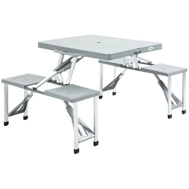OUTSUNNY Portable Aluminium Picnic Table 4 Seater 5 OUTSUNNY Portable Aluminium Picnic Table 4 Seater - Image 3
