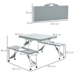OUTSUNNY Portable Aluminium Picnic Table 4 Seater 12 OUTSUNNY Portable Aluminium Picnic Table 4 Seater -GardenChic Elegant Shop 1654002165 03381300 43xfkszjq5xyo4zf