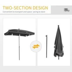 OUTSUNNY Verona Garden Parasol Aluminium Grey 2m -GardenChic Elegant Shop 1654002631 40379700 3ypr9yqtcqngytju
