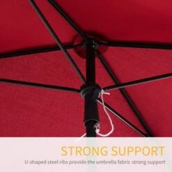 OUTSUNNY Verona Garden Parasol Aluminium Red 2m -GardenChic Elegant Shop 1654002803 04632300 djzlju9xcirmcu3m