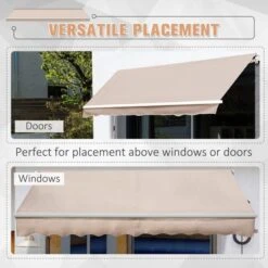 OUTSUNNY Manual Retractable Awning Beige 3m -GardenChic Elegant Shop 1654005691 07223500 esfiukwaxxhyrr4h