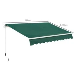 OUTSUNNY Manual Retractable Awning Green 3m -GardenChic Elegant Shop 1654005817 34307300 hdof34jbn7qbccbp