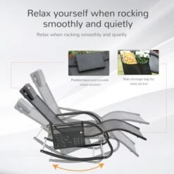 OUTSUNNY Rocking Sun Lounger Aluminium Black -GardenChic Elegant Shop 1654008625 10202000 wvswufmfkmzkhbll