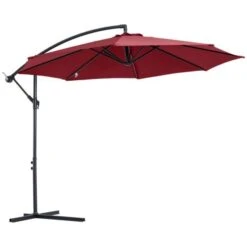 OUTSUNNY Napoli Overhanging Cantilever Banana Parasol Red 3m 13 OUTSUNNY Napoli Overhanging Cantilever Banana Parasol Red 3m -GardenChic Elegant Shop 1654011505 45019400 shssf2fwkdv7bwzf