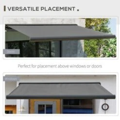 OUTSUNNY Electric Retractable Awning Dark Grey 3m -GardenChic Elegant Shop 1654011698 32600000 h33qwq4cfvx8c5s8