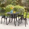 OUTSUNNY Garden Dining Set Aluminium Brown 4 Seater -GardenChic Elegant Shop 1654012631 76106100 zjsr5up9q84abd8v