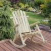 OUTSUNNY Rocking Chair Wooden 1m