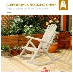 OUTSUNNY Rocking Chair Wooden 1m -GardenChic Elegant Shop 1654013596 79080300 ohzz11glpvhkztuh