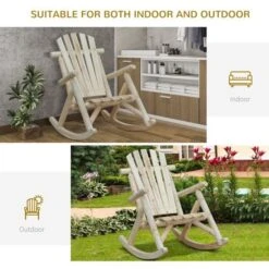 OUTSUNNY Rocking Chair Wooden 1m -GardenChic Elegant Shop 1654013600 62623800 pfmn9dtr7onpmwek