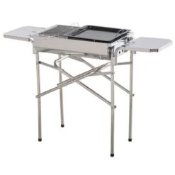 OUTSUNNY Charcoal Half Barrel Barbecue Silver -GardenChic Elegant Shop 1654067804 10911600 hnmzl7eqgyhkqjrw