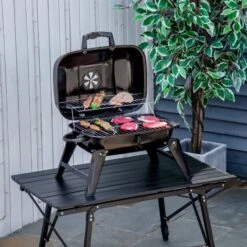 OUTSUNNY Charcoal Table Top BBQ Grill Black