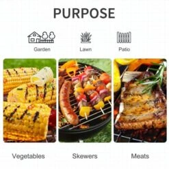 OUTSUNNY Charcoal Mastercheff Barbecue Red With Shelves -GardenChic Elegant Shop 1654068777 82364600 jspkrv8r696oifyf