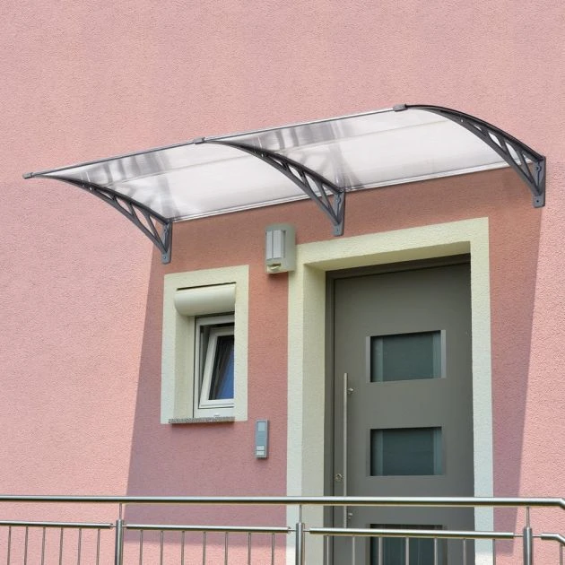 OUTSUNNY Door Canopy Polycarbonate Grey 1m 9 OUTSUNNY Door Canopy Polycarbonate Grey 1m - Image 7