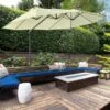 OUTSUNNY Offset Garden Parasol Steel Beige 4.5m -GardenChic Elegant Shop 1654673370 25611600 9zbqifao8mfk05dv