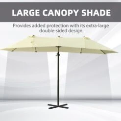 OUTSUNNY Offset Garden Parasol Steel Beige 4.5m -GardenChic Elegant Shop 1654673374 10284200 jllqdpy1m1lsgqvz