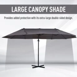 OUTSUNNY Offset Garden Parasol Steel Grey 4.5m 14 OUTSUNNY Offset Garden Parasol Steel Grey 4.5m -GardenChic Elegant Shop 1654673585 78043300 jyao3hyjr4dhrdn3