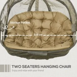 OUTSUNNY Double Hanging Egg Chair Brown 18 OUTSUNNY Double Hanging Egg Chair Brown -GardenChic Elegant Shop 1654674690 18080600 eb5wjvhxe6fryeuk