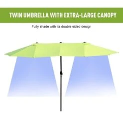 OUTSUNNY Double Width Garden Parasol Green 4.5m -GardenChic Elegant Shop 1654675265 91539300 iqxziel4pbaiw3cs