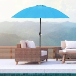 OUTSUNNY Lima Garden Parasol Blue 2.5m