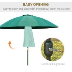 OUTSUNNY Lima Garden Parasol Green 2.5m -GardenChic Elegant Shop 1654676165 01322200 5x78pfjyicbbbwbj