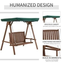 OUTSUNNY Garden Swing Bench Wooden Green 2 Seater 14 OUTSUNNY Garden Swing Bench Wooden Green 2 Seater -GardenChic Elegant Shop 1654677639 04200700 zc5uabbtw5mixhg3