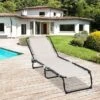 OUTSUNNY Foldable Sun Lounger White