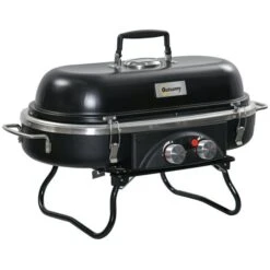 OUTSUNNY Table-Top Gas BBQ 2 Burner Black -GardenChic Elegant Shop 1654681344 78086300 vwooeno77unbaoqw