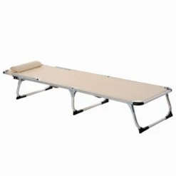 OUTSUNNY Folding Sunbed Lounge Chair Aluminium Khaki -GardenChic Elegant Shop 1654682587 47313200 wqxouejiatdf75cz