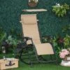 OUTSUNNY Folding Recliner Chair Beige