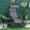 OUTSUNNY Folding Recliner Chair Grey